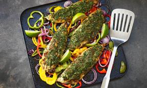 Roast mackerel with a curried coriander crust Roast mackerel with a curried coriander crust