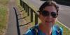 Volunteer Vicky Greenbank, pictured wearing sunglasses and a blue t shirt 